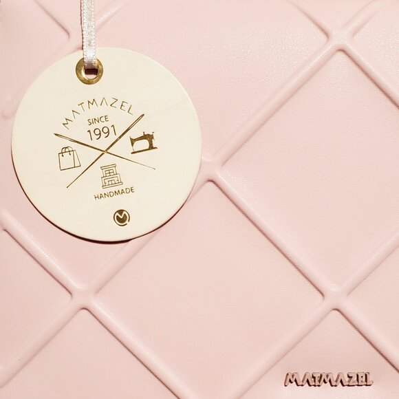 Matmazel "THENA" Shoulder Bag- Pink & Black- 24" Shoulder Strap- 4 Compartments - Picture 15 of 15